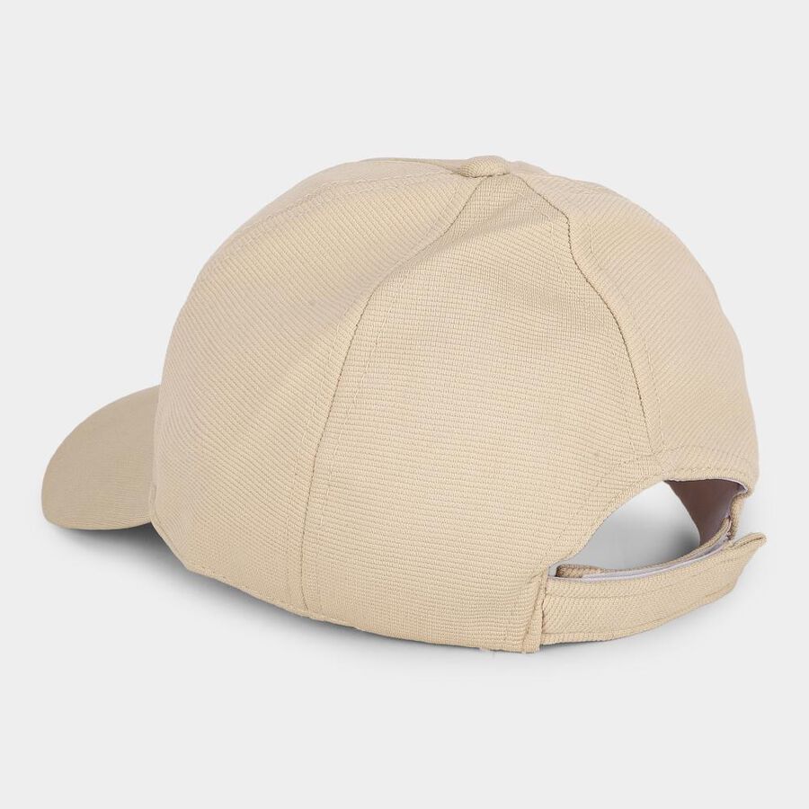 Men's Beige Fabric Cap , , large