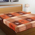 Brown Microfiber Double Bedsheet with Pillow Cover, , small