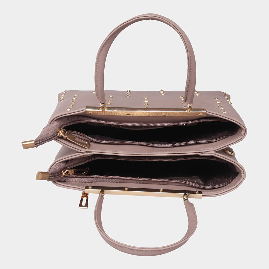 Women's Peach Polyurethane Tote Bag, , large image number null