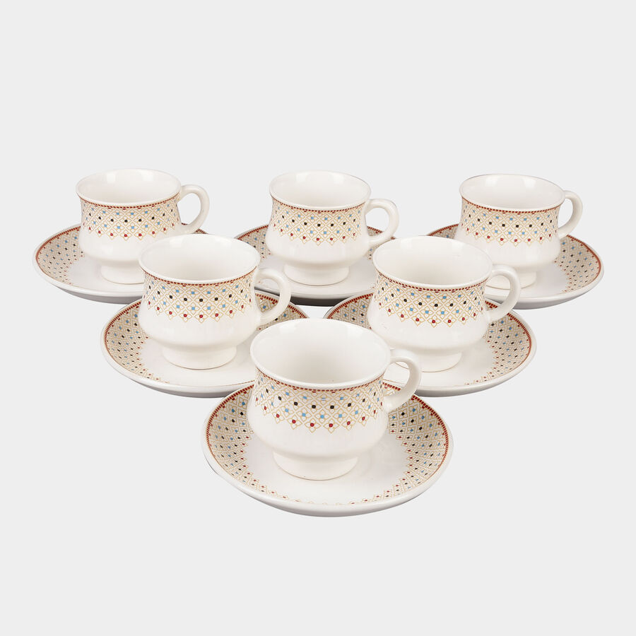 12 Pcs. Stoneware Cup & Saucer Set- 150 ml, , large image number null