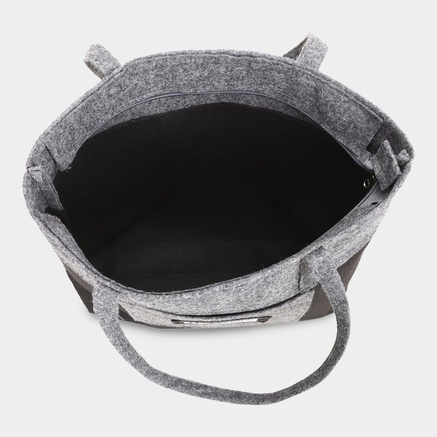 Women's Grey Fleece Tote Bag, , large image number null
