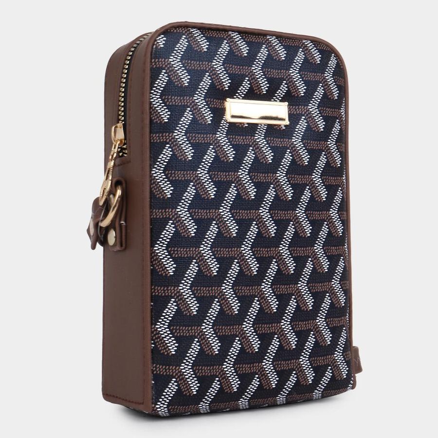 Women's Dark Blue Polyurethane Sling Bag, , large image number null