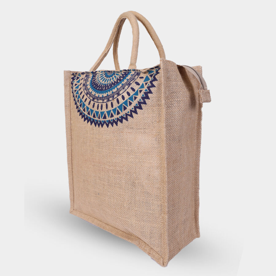 Women Printed Blue Shopping Bag, , large image number null