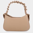 Women's Beige Polyurethane Handbag, , small