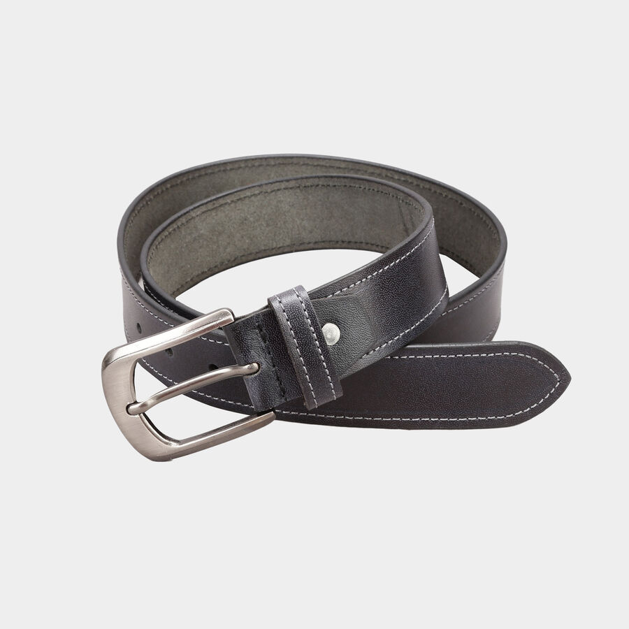 Men's Leather Casual Belt, Size 40, Textured, , large image number null