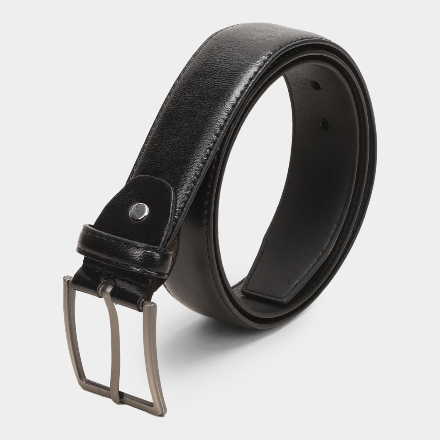 Black Tie                         Men's Black Polyurethane Formal Belt