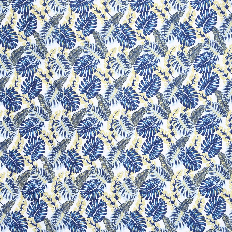 Blue and Yellow Floral Printed Single Bedsheet, , large