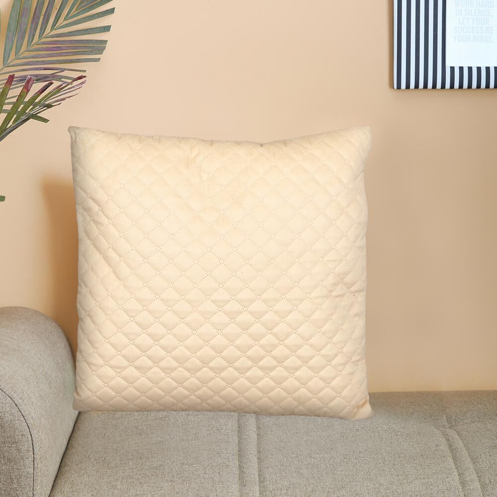 Home Beautiful                         Cream Microfiber Cushion Cover