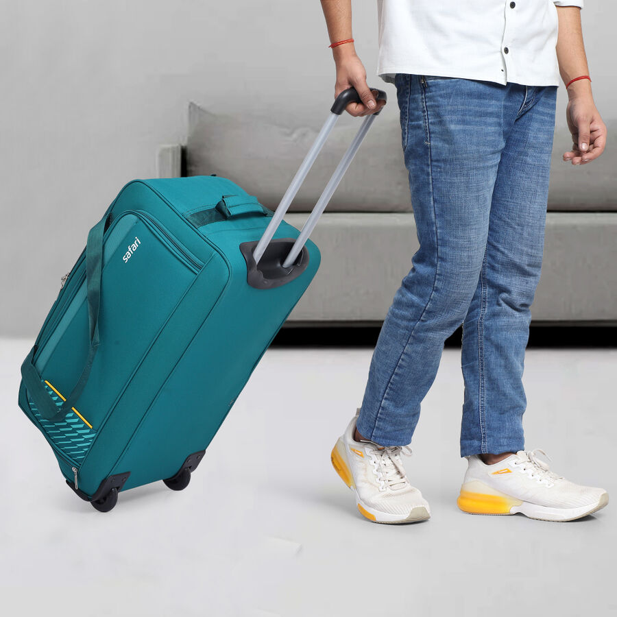 2 WheelsLight Blue Polyester Duffle Trolley, , large
