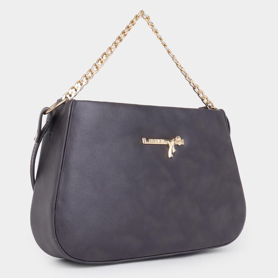 Women's Grey Polyurethane Sling Bag, , large image number null