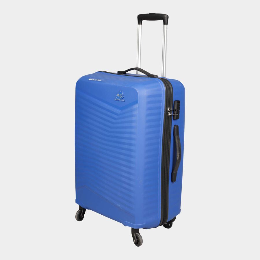 4-Wheel Blue Polypropylene Hard Case Trolley, Medium, , large image number null