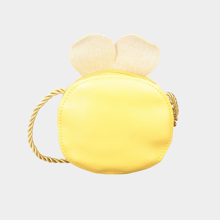 Women's Yellow Polyurethane Sling Bag, , large