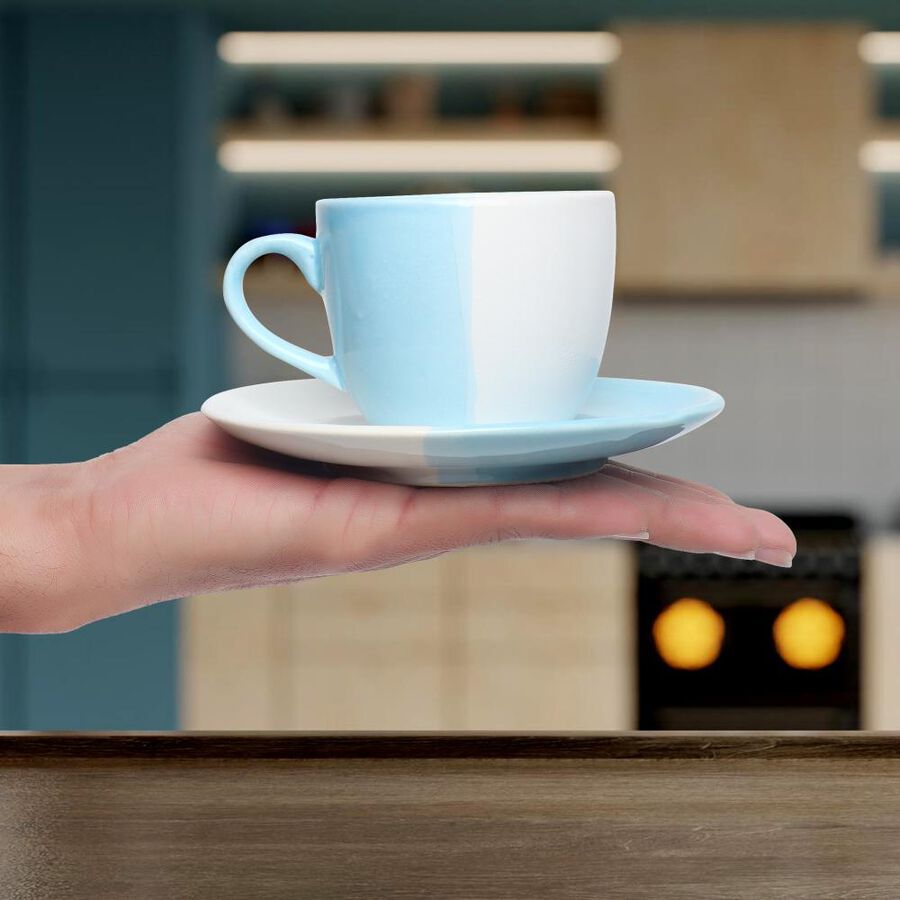 12 Pcs. Stoneware Cup and Saucer Set, , large image number null