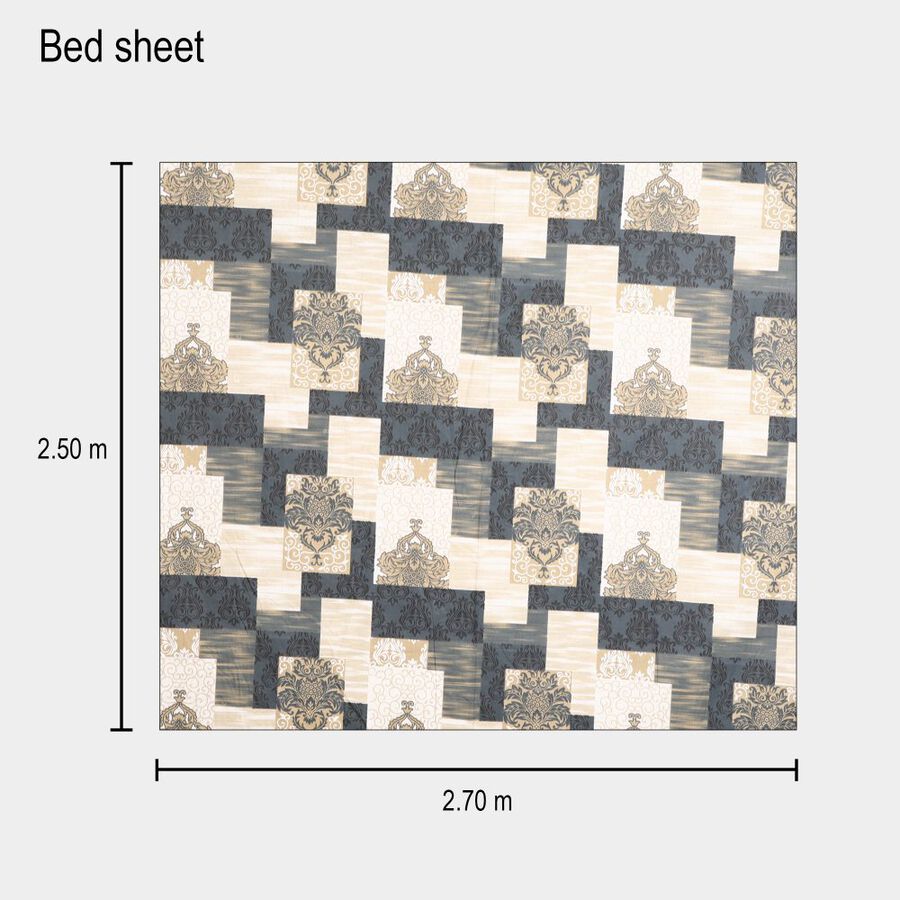 White Cotton Double Bedsheet with Pillow Cover, , large