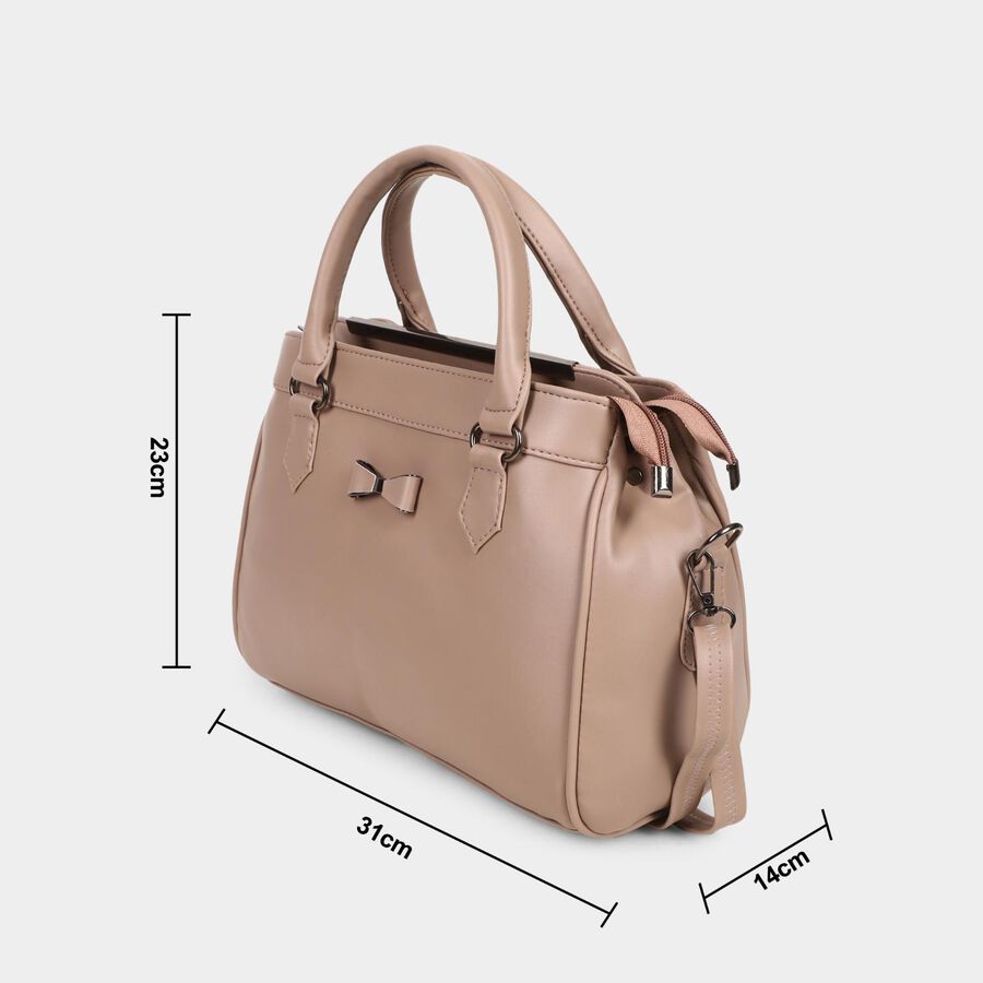 Women's Peach Polyurethane Tote Bag, , large image number null