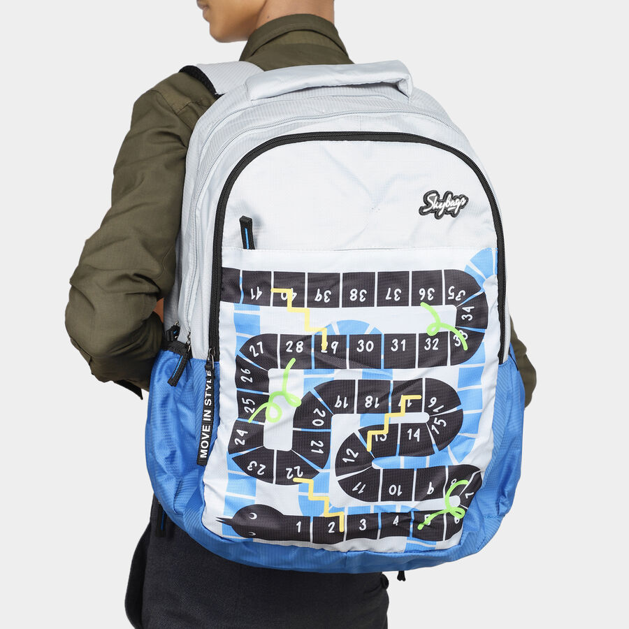 Light Blue Fabric Backpack, , large