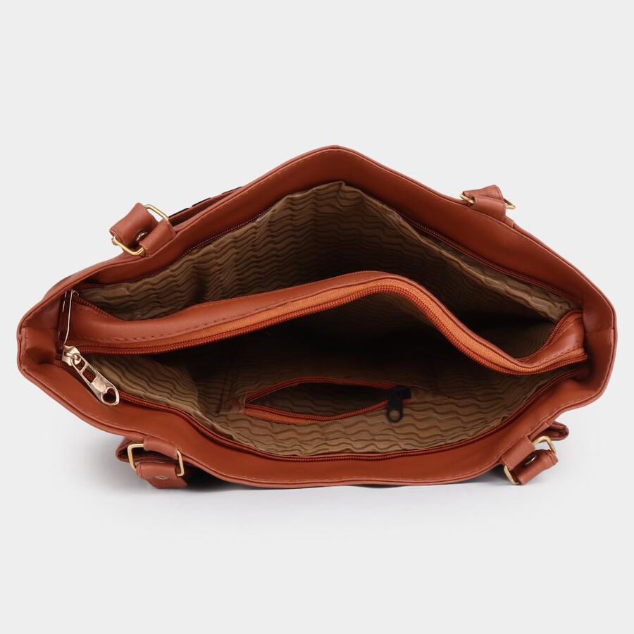 Women's Tan Polyurethane Hand Bag, , large image number null