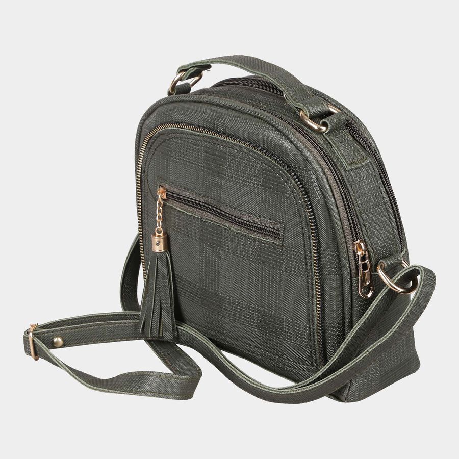 Women's Olive Polyurethane Handbag, , large image number null