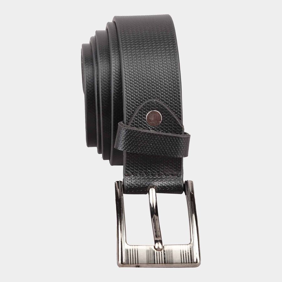 Men's Black Leather Casual Belt, , large image number null