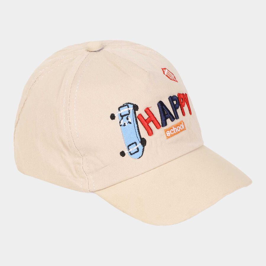 Kids' Beige Canvas Cap, , large image number null