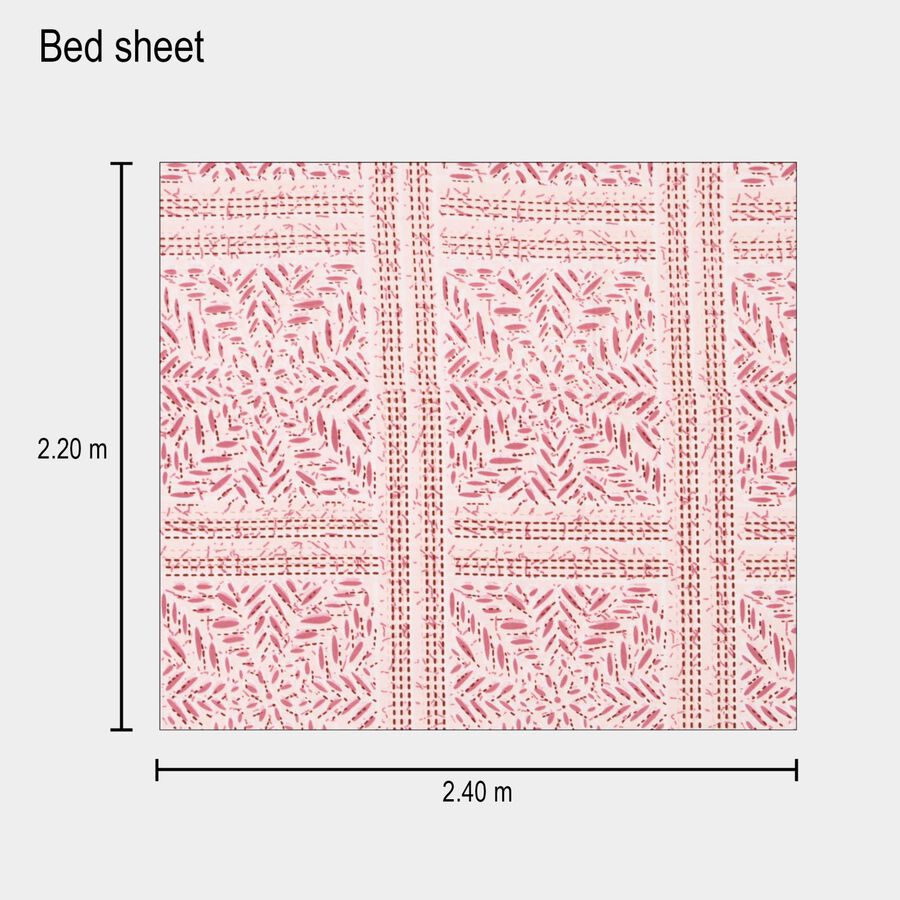 120 GSM Pink Microfiber Double Bedsheet With Pillow Cover, , large image number null