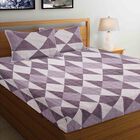 135 GSM Light Grey Microfiber Double Bedsheet With Pillow Cover, , small image number null