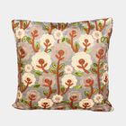 Grey Floral Embroidered Cushion Cover, , small