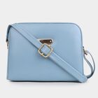 Women's Mid Blue Polyurethane Sling Bag, , small image number null