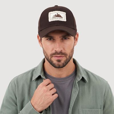 Men's Brown Fabric Cap