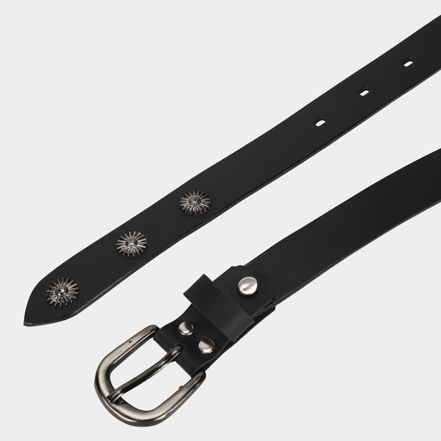 Woman's Black Polyurethane Belt, , large