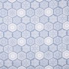 Blue Cotton Hexagonal Printed Single Bedsheet, , small