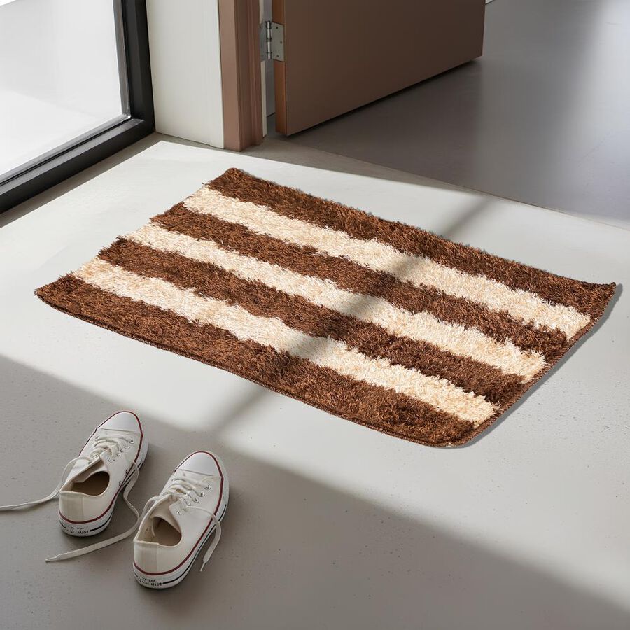 Anti-Skid Brown Polyester Door Mat, , large