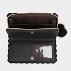 Women's Black Polyurethane Hand Pouch, , small image number null