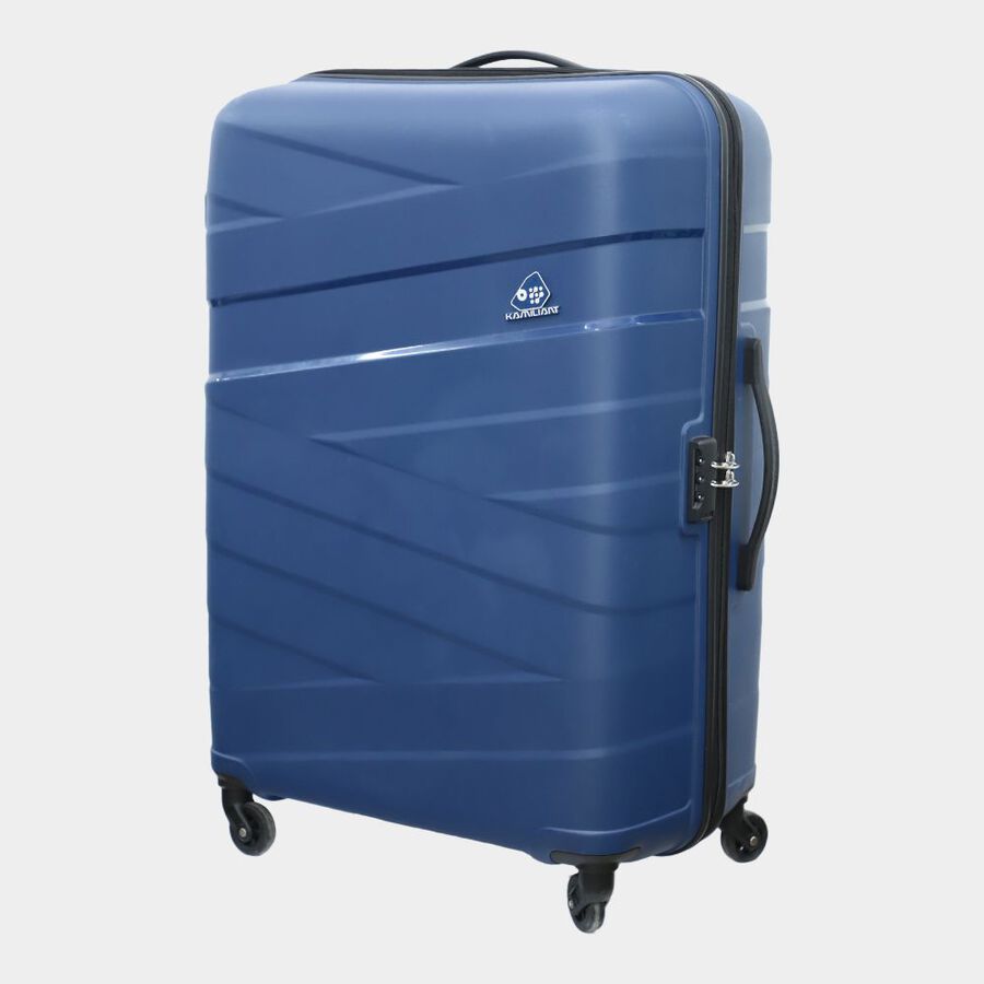 4-Wheel Dark Blue PVC Matee Hard Case Trolley, Large, , large image number null