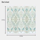 Light Green Microfiber Double Bedsheet with Pillow Cover, , small