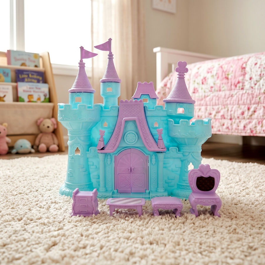 Kid's Light Blue Plastic Doll House, , large