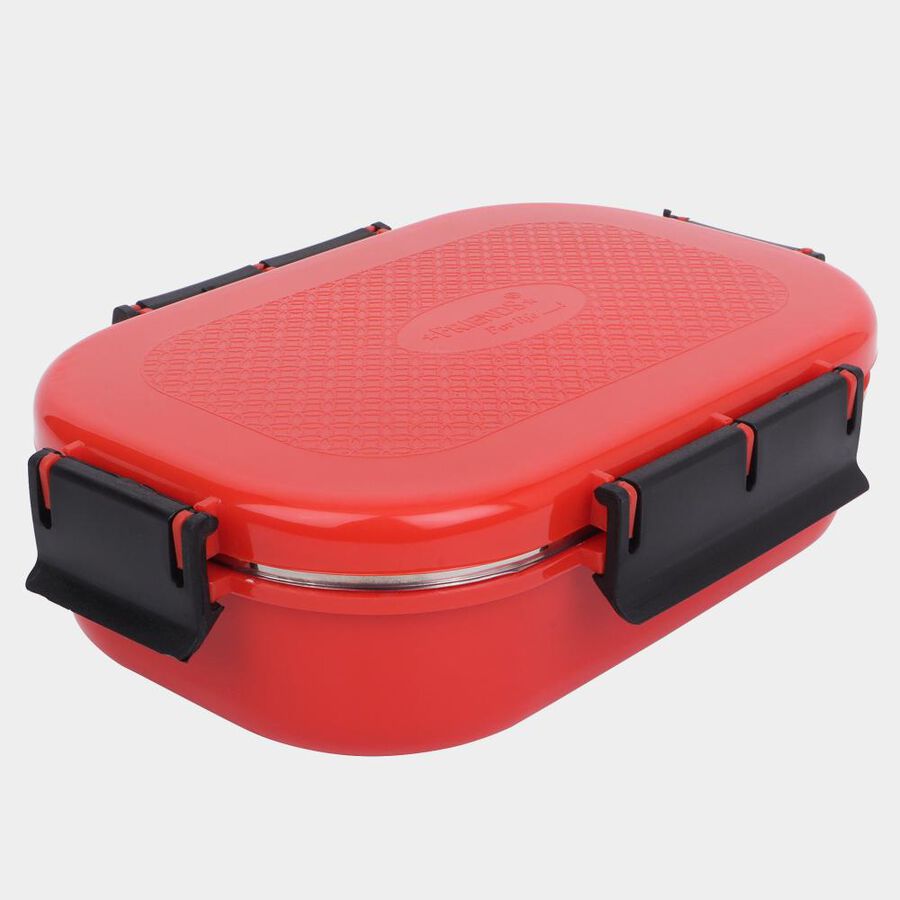 Steel Lunch Box, 2 Containers and 1 Spoon, , large image number null
