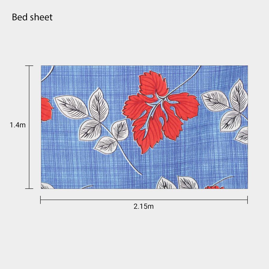 Blue Microfiber Single Bedsheet, , large image number null