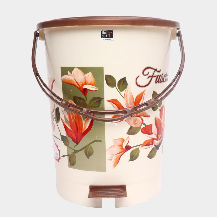 16 L Off-White Plastic Dustbin, , large image number null