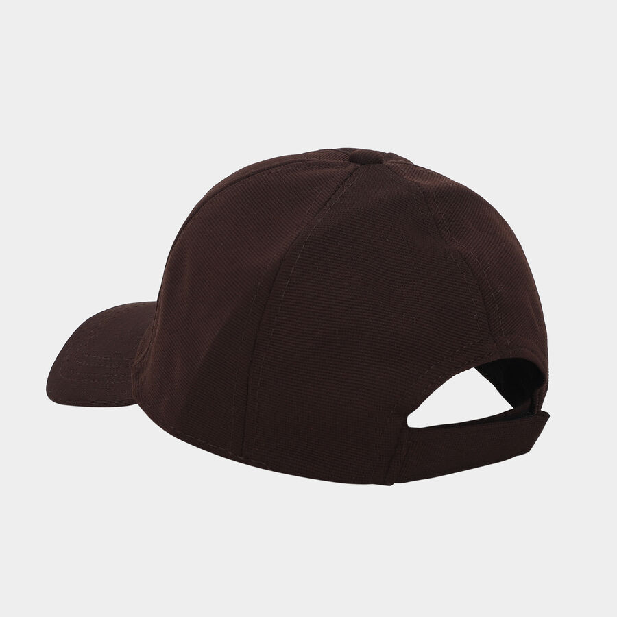 Men's Brown Fabric Cap, , large