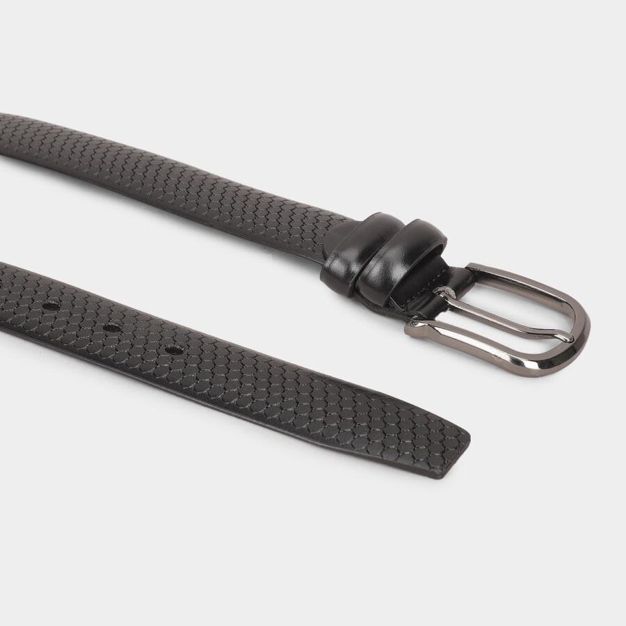 Men Black Pu Formal Belt, , large image number null