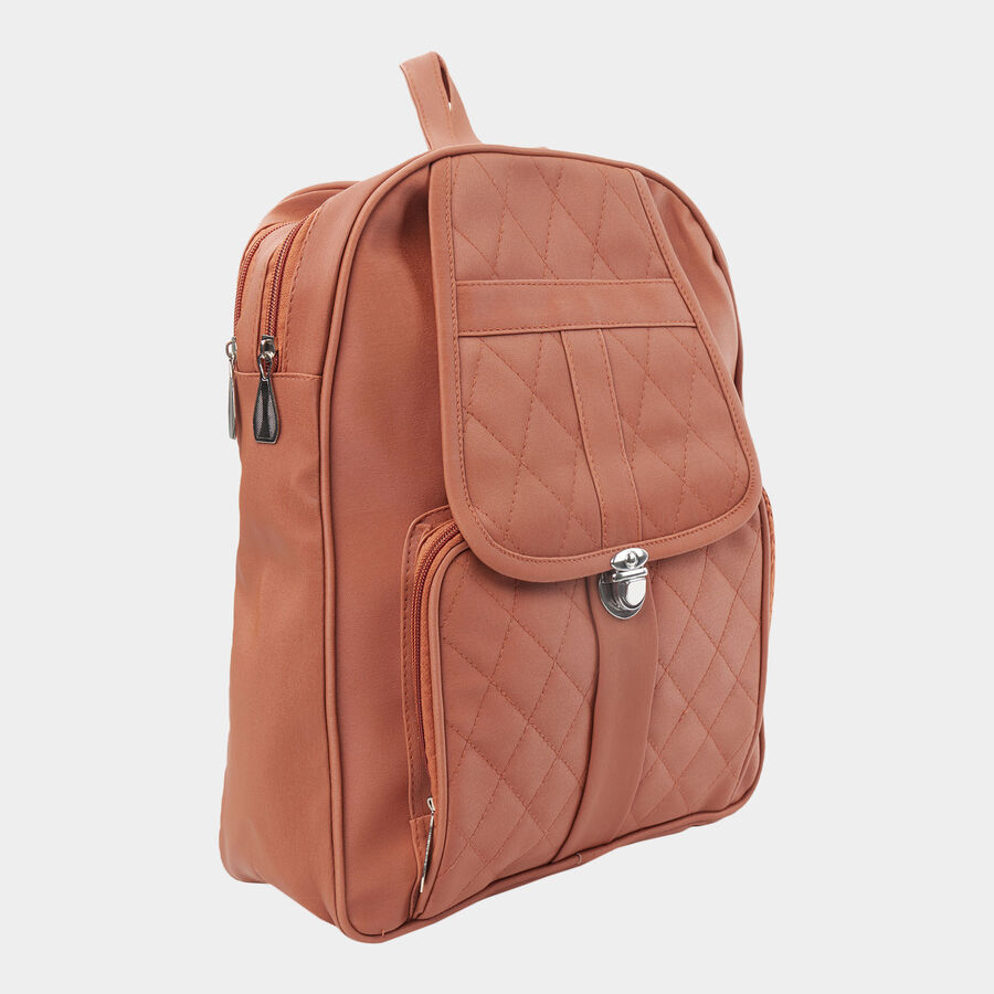 Women's Quilted Polyurethane Backpack, , large image number null