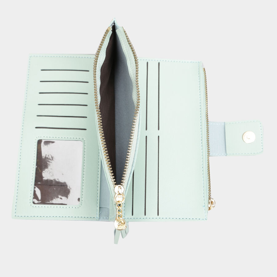 Women's Mint Polyurethane Hand Pouch, , large image number null