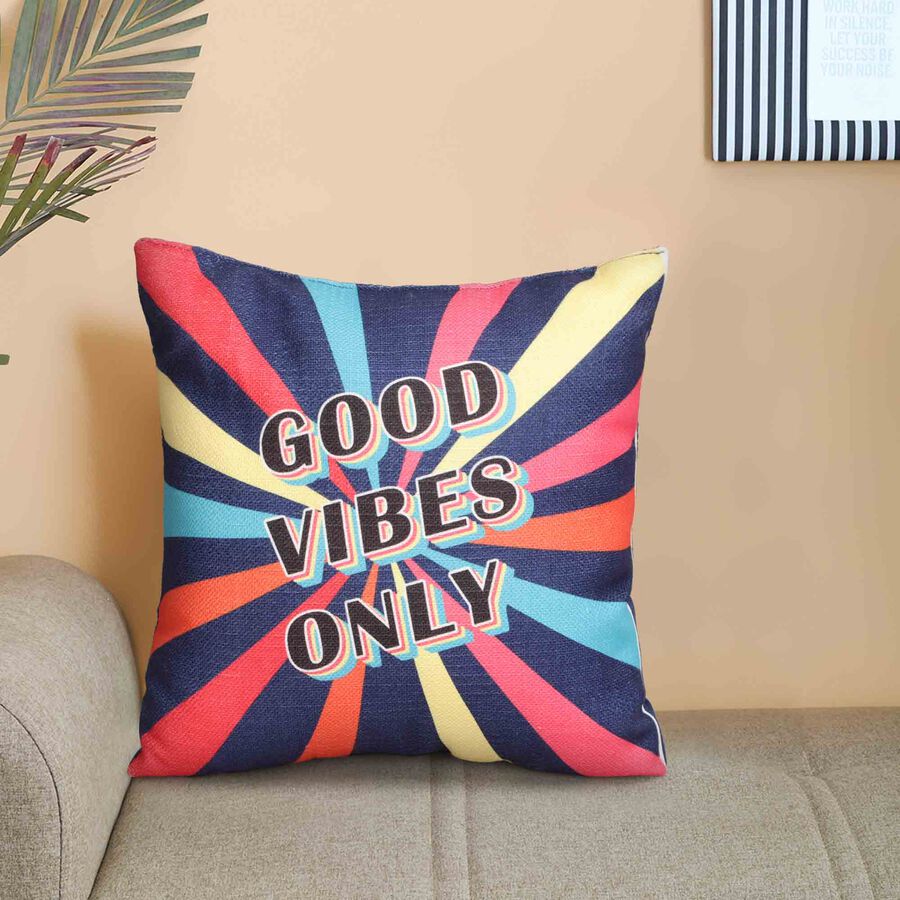 Multicolor Graphic Printed Cushion, , large