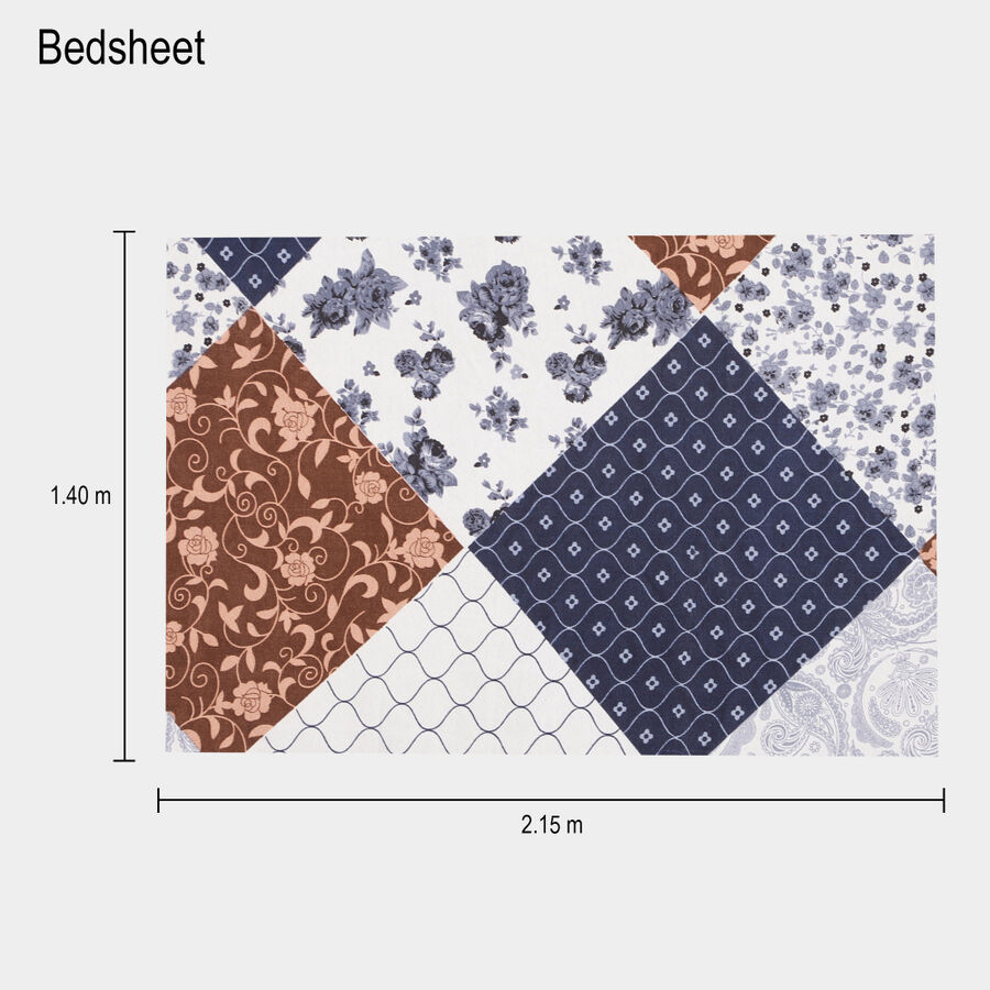 Blue Microfiber Single Bedsheet, , large image number null