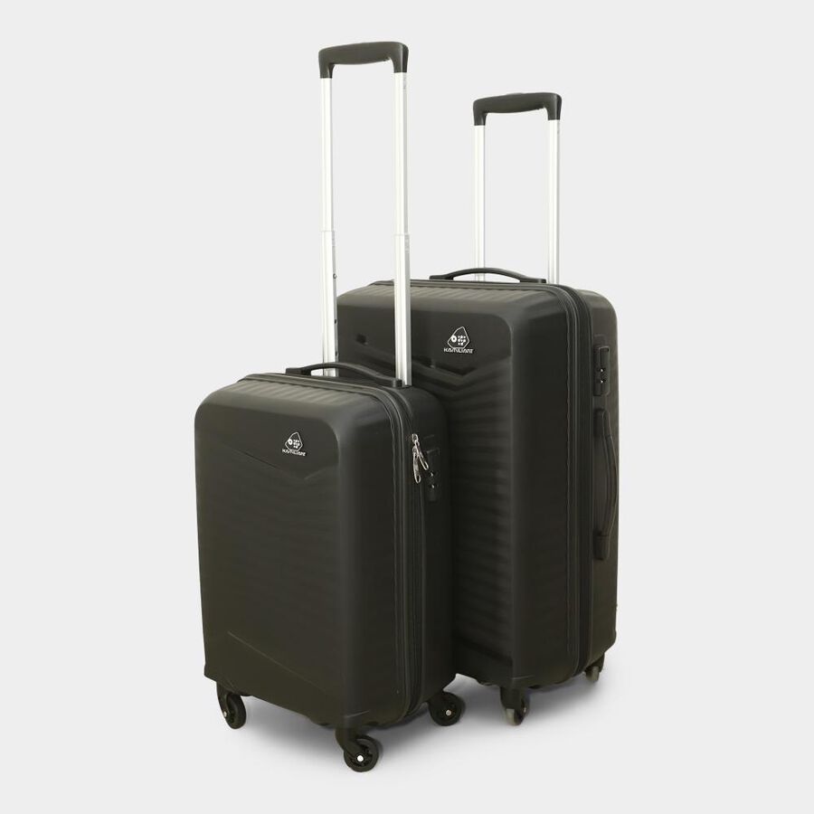 4-Wheel Black PVC Matee Hard Case Trolley, Small + Medium, , large image number null