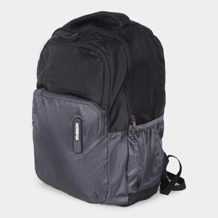 Dark Grey Polyester Backpack with Laptop Compartment, , large image number null