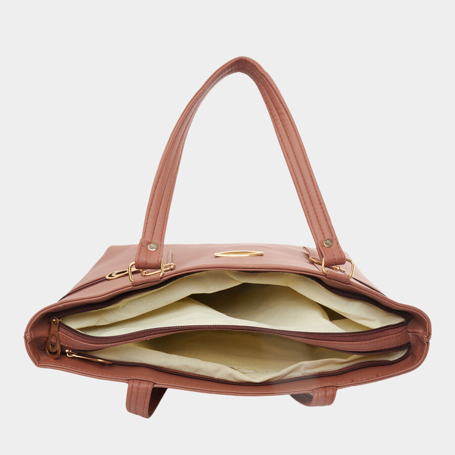 Women Solid Tan Handbag, , large image number null