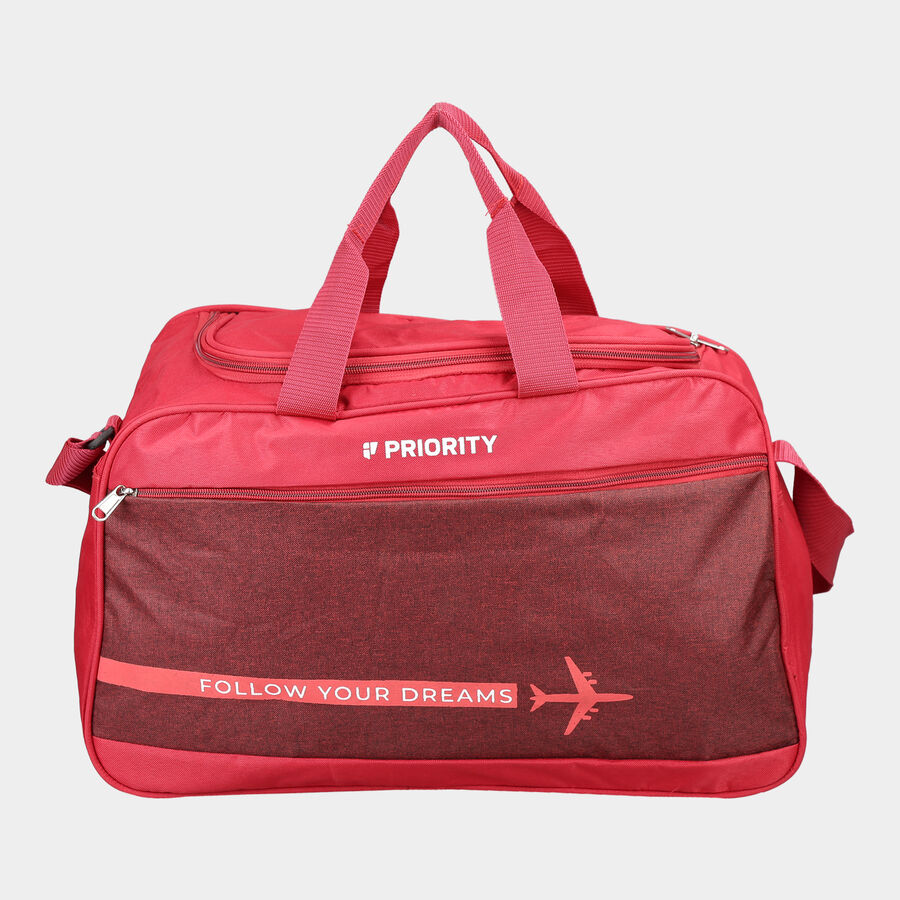 Red Polyester Duffle Bag, , large