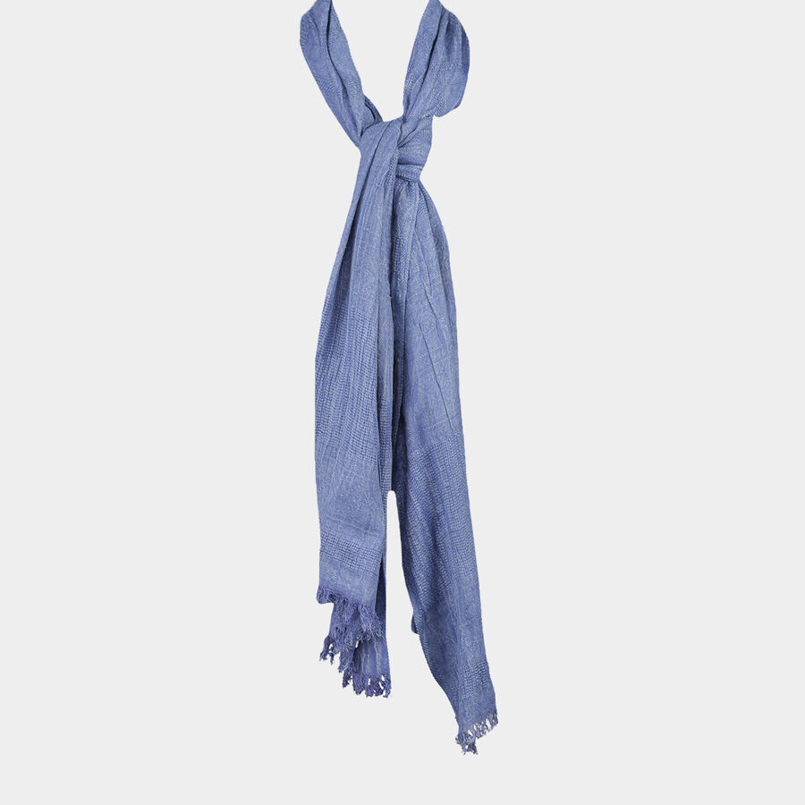 Women's Navy Blue Viscose Scarf, , large image number null